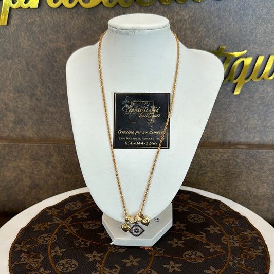 Gold chain with charms