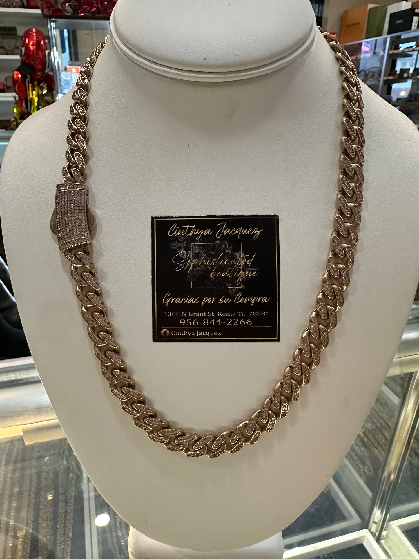 Cadena Monaco iced out size 22”